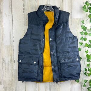 Emporio Armani Down Vest Camouflage Navy Yellow medium